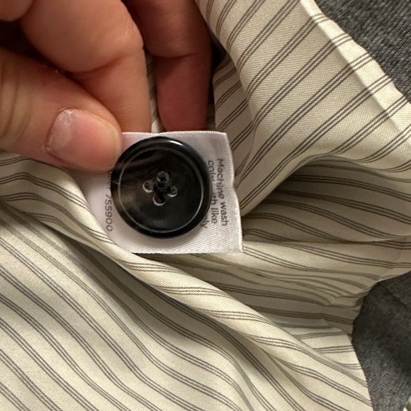 JCP Striped Cuff Boyfriend Blazer in Charcoal Grey (L) #BusinessCasual - Picture 9 of 10